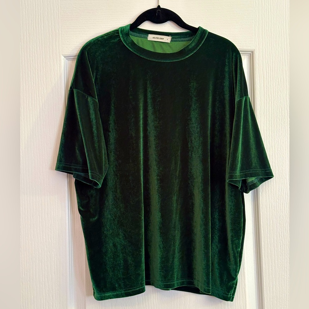 Aelfric Eden Oversized Green Velvet Shirt